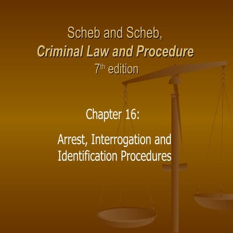 Ch 16 Arrest, Interrogation & ID