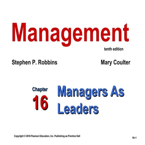 Ch 16 managers as leaders
