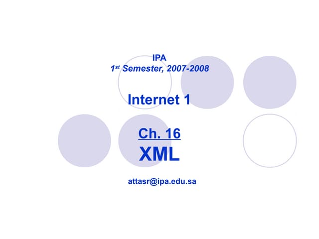 XML - EXtensible Markup Language