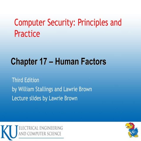 computer security principles and practice - human factor | PPT