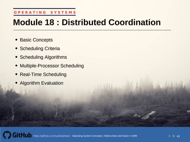 Operating System : Ch18 distributed coordination