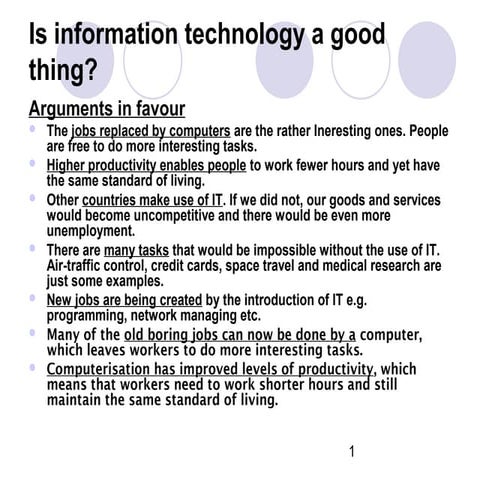 Ch 19. social and economic effects of it