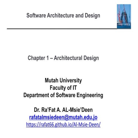 Software Architecture and Design | PPTX