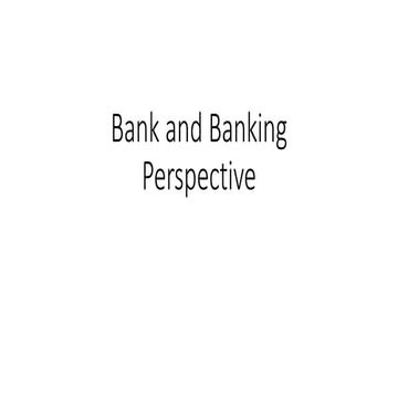 Bank and Banking Perspective