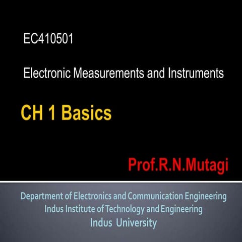 Electronics measurements and instrumentation basics