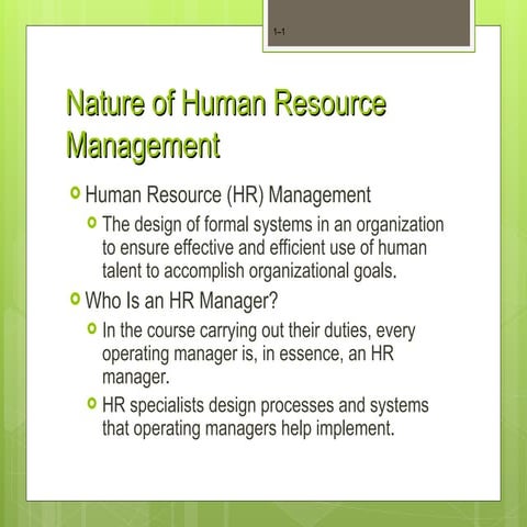human resource chapter one notes detailed explanation