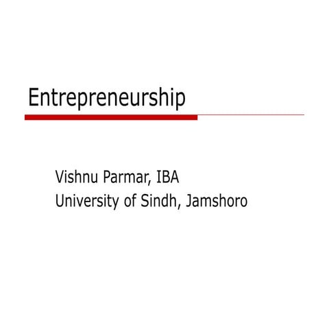 Chapter 01 Entrepreneurship Introduction