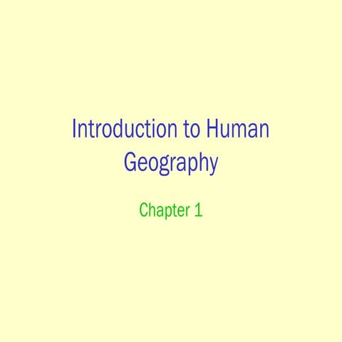 Unit 1 - Geography: Its Nature and Perspectives