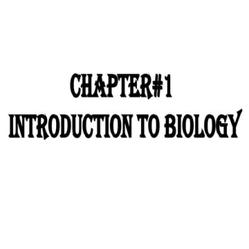 INTRODUCTION TO BIOLOGY AND THE BRANCHES OF BIOLOGY