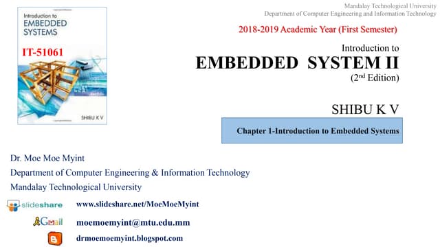Ch 1 introduction to Embedded Systems (AY:2018-2019--> First Semester)