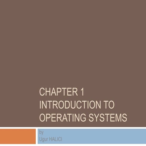 Introduction to operating systems