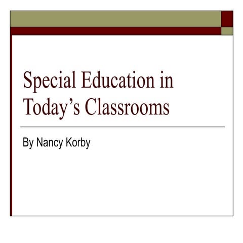 Special education and inclusion | PPT