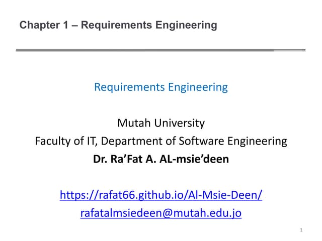 Requirements management planning & Requirements change management