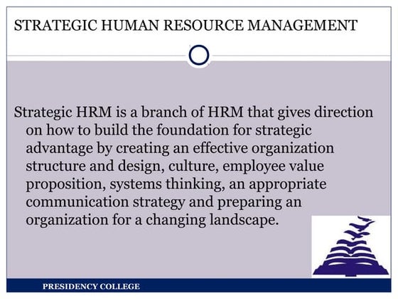 Strategic Human Resource Management (SHRM) | PPTX
