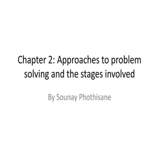 Approaches to problem solving and s...