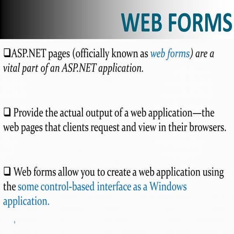Web forms in ASP.net