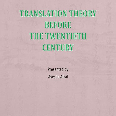 Translation theory before the 20th century
