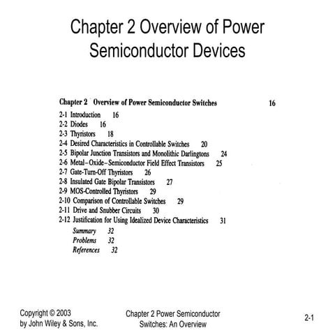 Chapter 2 Overview of Power Semiconductor Devices | PPT