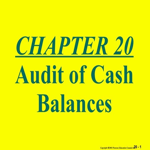 Audit of Cash Balances