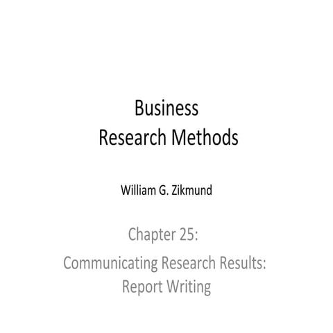 Ch25 communicating results - report writing