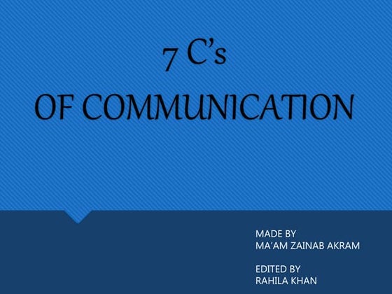 7 cs of communication | PPT
