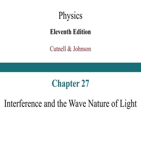 Chapter 27 diffraction and waves interaction