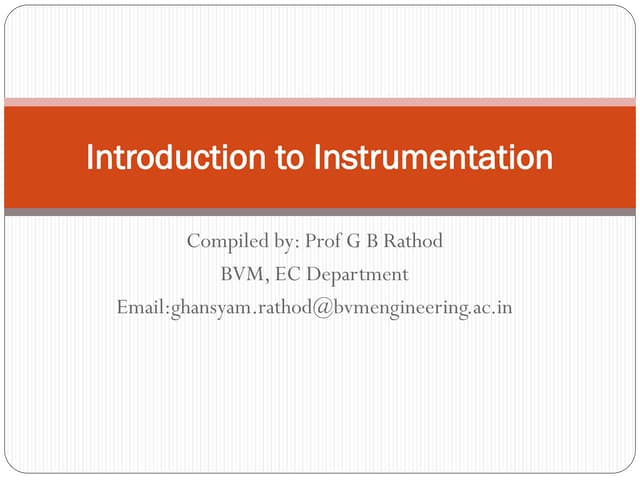 Introduction to Instrumentation