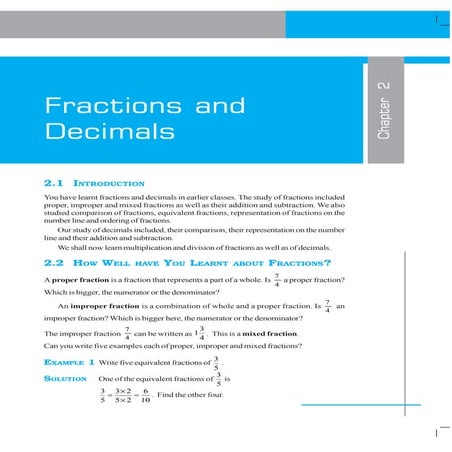 Ch 2 fractions and decimals