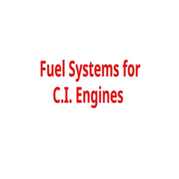 Fuel Injection in Compression Ignition Engine