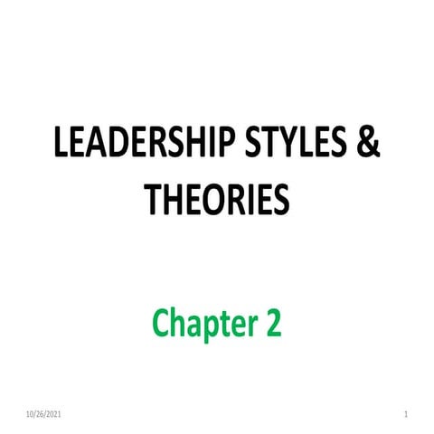 Ch 2 l style   theories