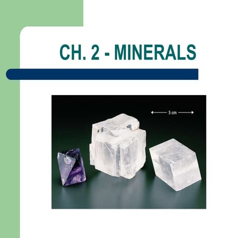 Earth Science Chapter 2 Lesson 2 Minerals Ppt