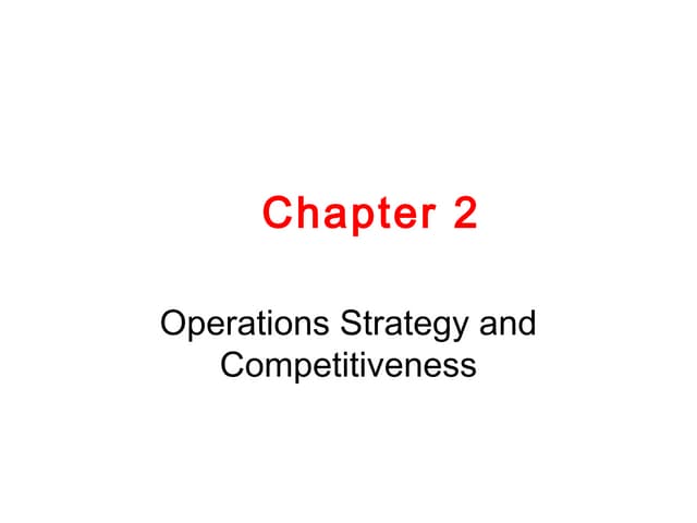 operations strategy and competitiveness