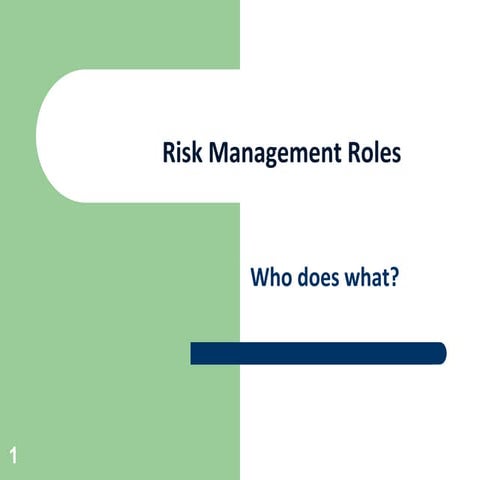 What is the role of a risk management ppt | PPTX