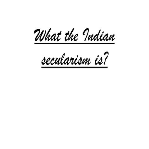 “Understanding Secularism: Building Unity in Diversity and Strengthening the ...