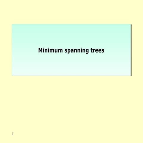 minimum spanning tree | PPT