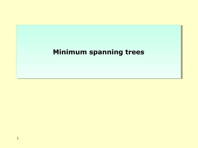 minimum spanning tree 