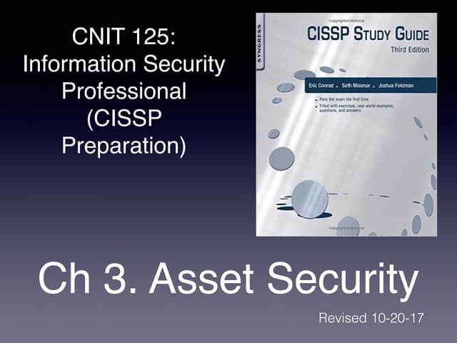CNIT 125 Ch 3. Asset Security