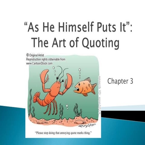 They Say I Say, Ch 3