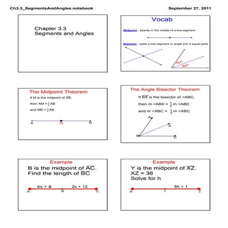 Ch3.3 Segments and Angles