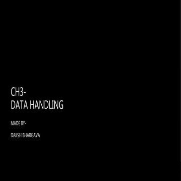 Ch3 data handling