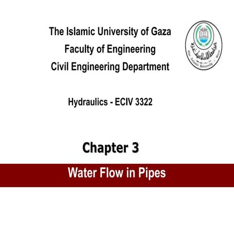 Fluid Mechanics imp Chapter 3 Water FLOW in PIPES .ppt