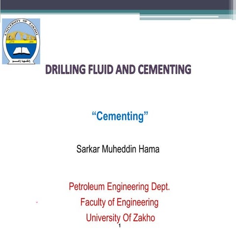 Cementing in drilling ( drilling fluids)
