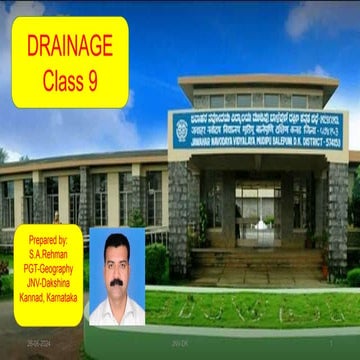 chapter Drainage - geography class 9 NCERT