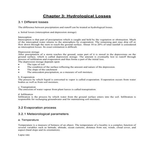 Ch3 hydrological losses