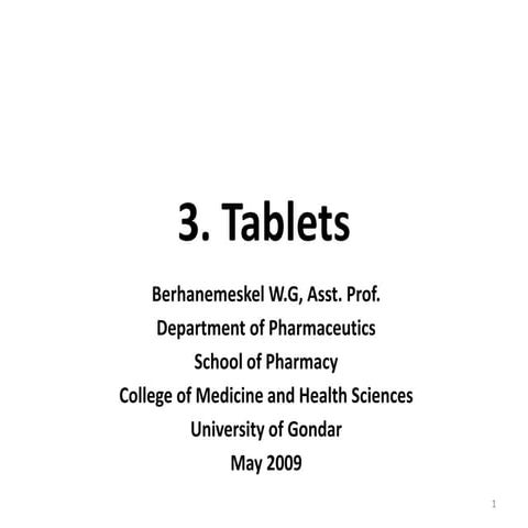 Ch 3 tablet industrial pharmacy