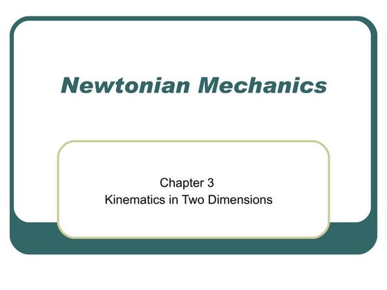 Ch 3 Two Dimensional Kinematics