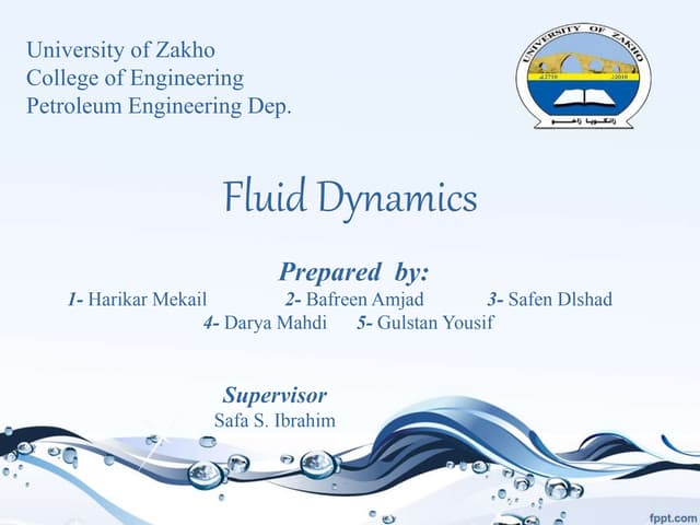 Fluid Dynamics  (Continuity Equation - Bernoulli Equation - head loss - Appli...