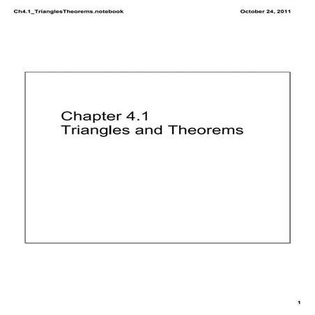 Ch4.1 Triangles Theorems
