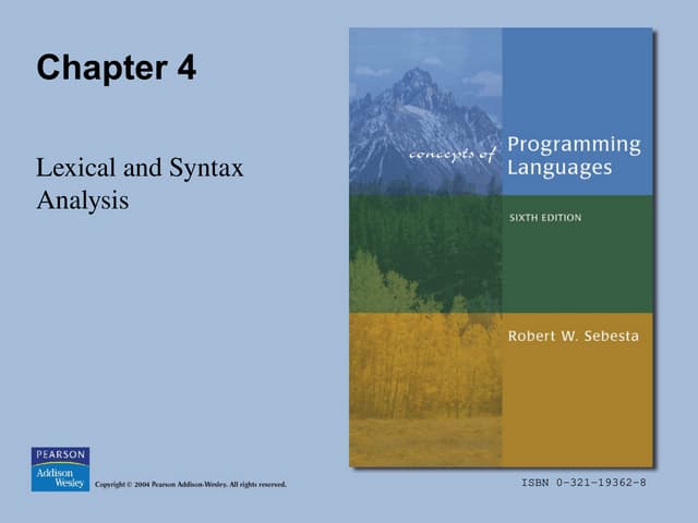 Lexical and Syntax Analysis top down parsers