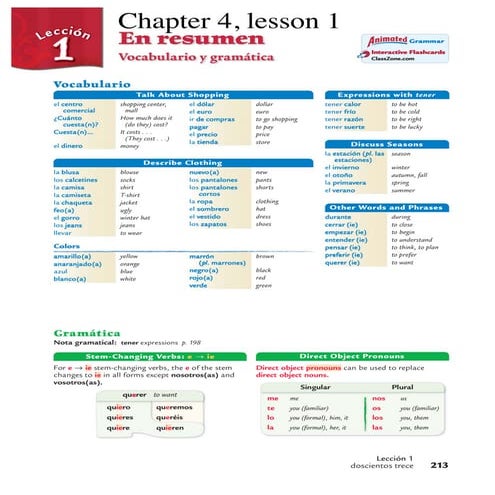 Comprehensive Spanish Vocabulary and Grammar for Shopping and Seasons | PDF